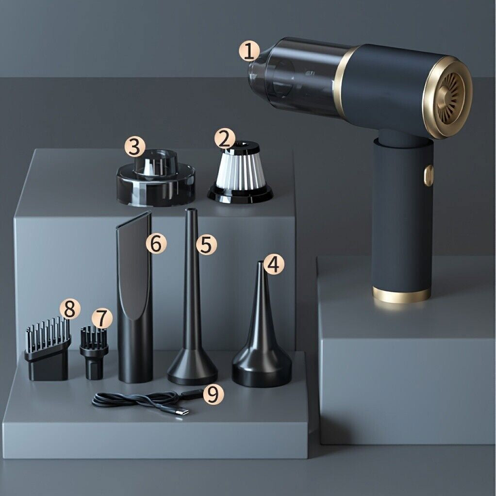 Mini 4 in 1 Upgrade Car Vacuum Cleaner Air Blower Wireless Handheld Rechargeable