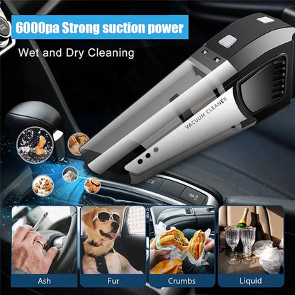 Portable Car Vacuum Cleaner, 120W Cordless Portable Duster Handheld Vacuum, Black