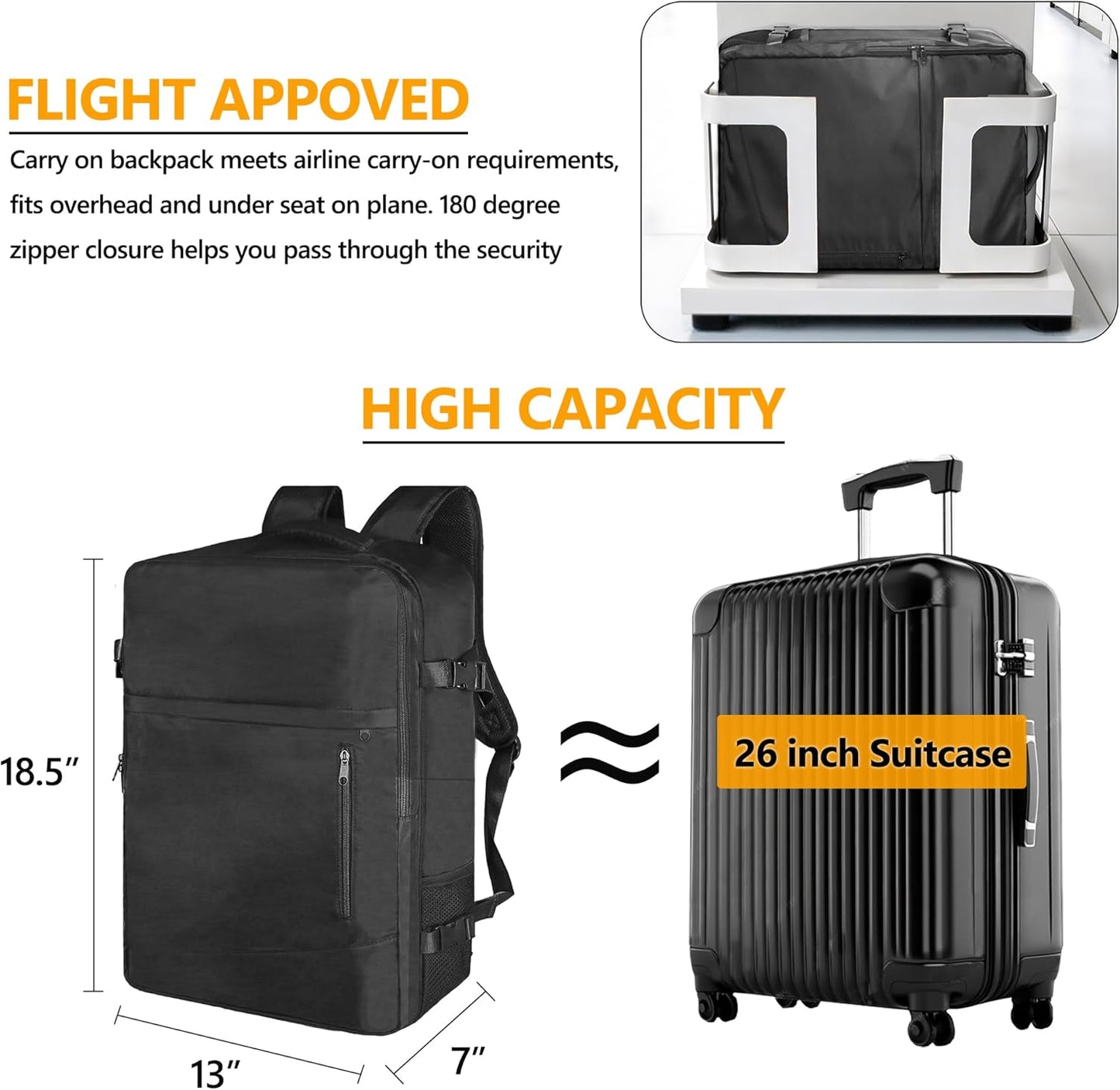 Travel Backpack with Vacuum Bag, 60L Seal Compression Air Vac Back Pack with ...