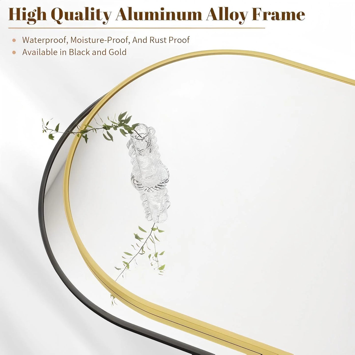 24"X 36" Bathroom Mirror Wall Vanity Arched Mirror, Gold