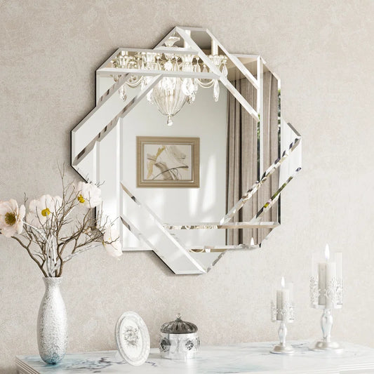 Sommerset Glass Octagon Beveled Decorative Wall Mirror Accent Mirror