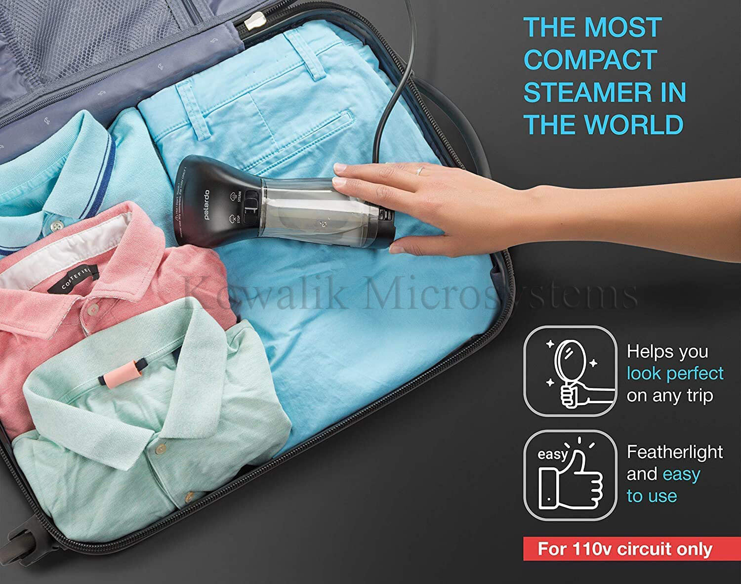 Travel Size Compact Travel Garment Steamer for Clothes to Go and Home Safe ..