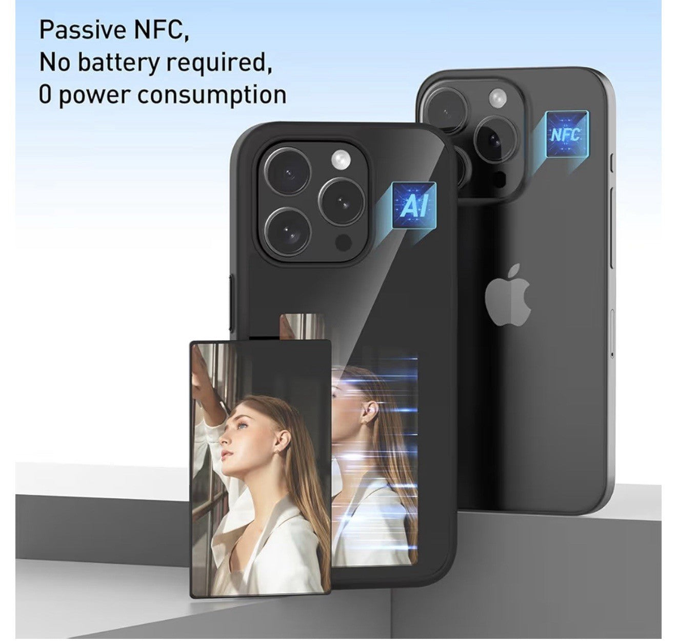 Smart NFC E-Ink Screen DIY Images Back Case for Iphone 16 Pro Max