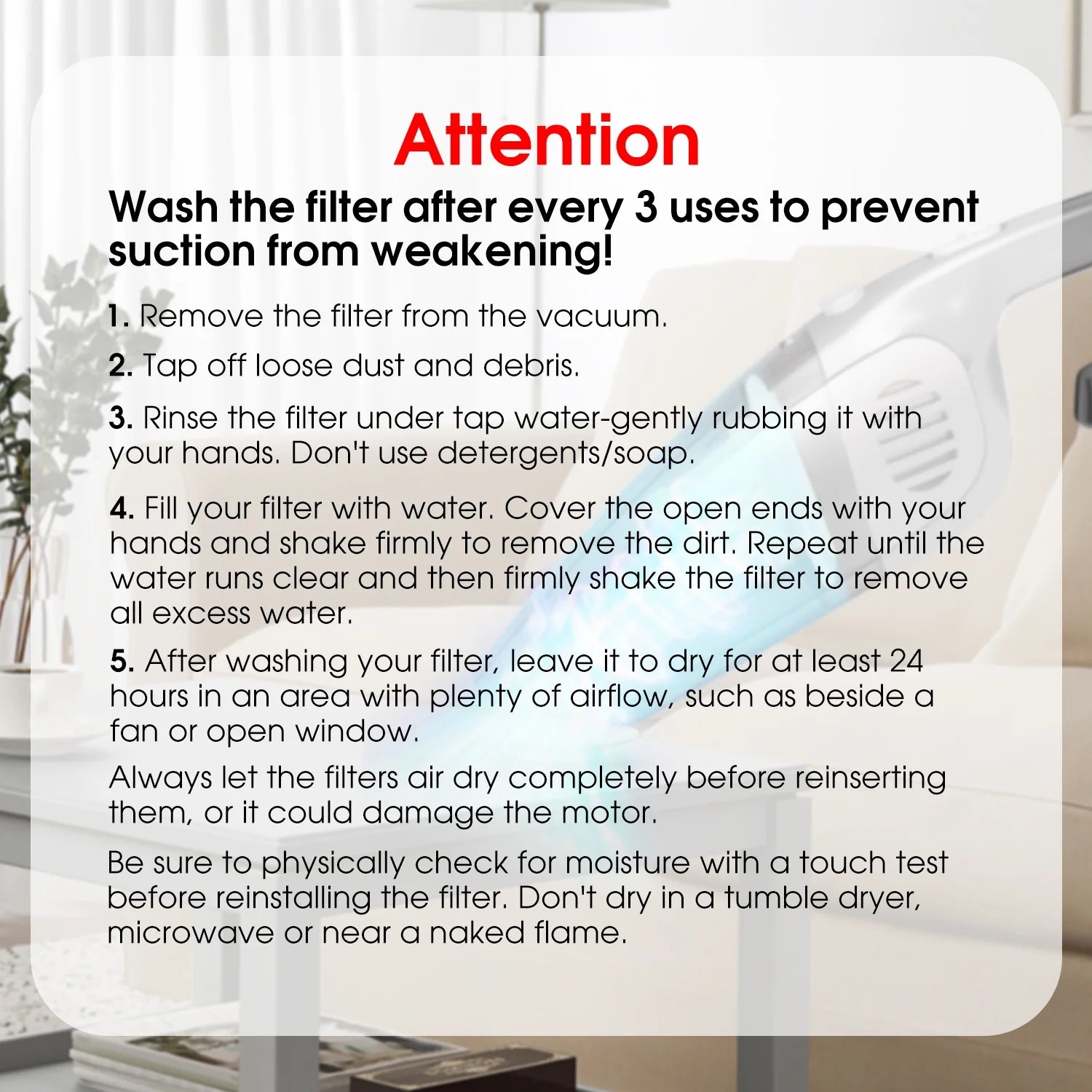 Portable Car Vacuum Cleaner, 120W Cordless Portable Duster Handheld Vacuum, Black