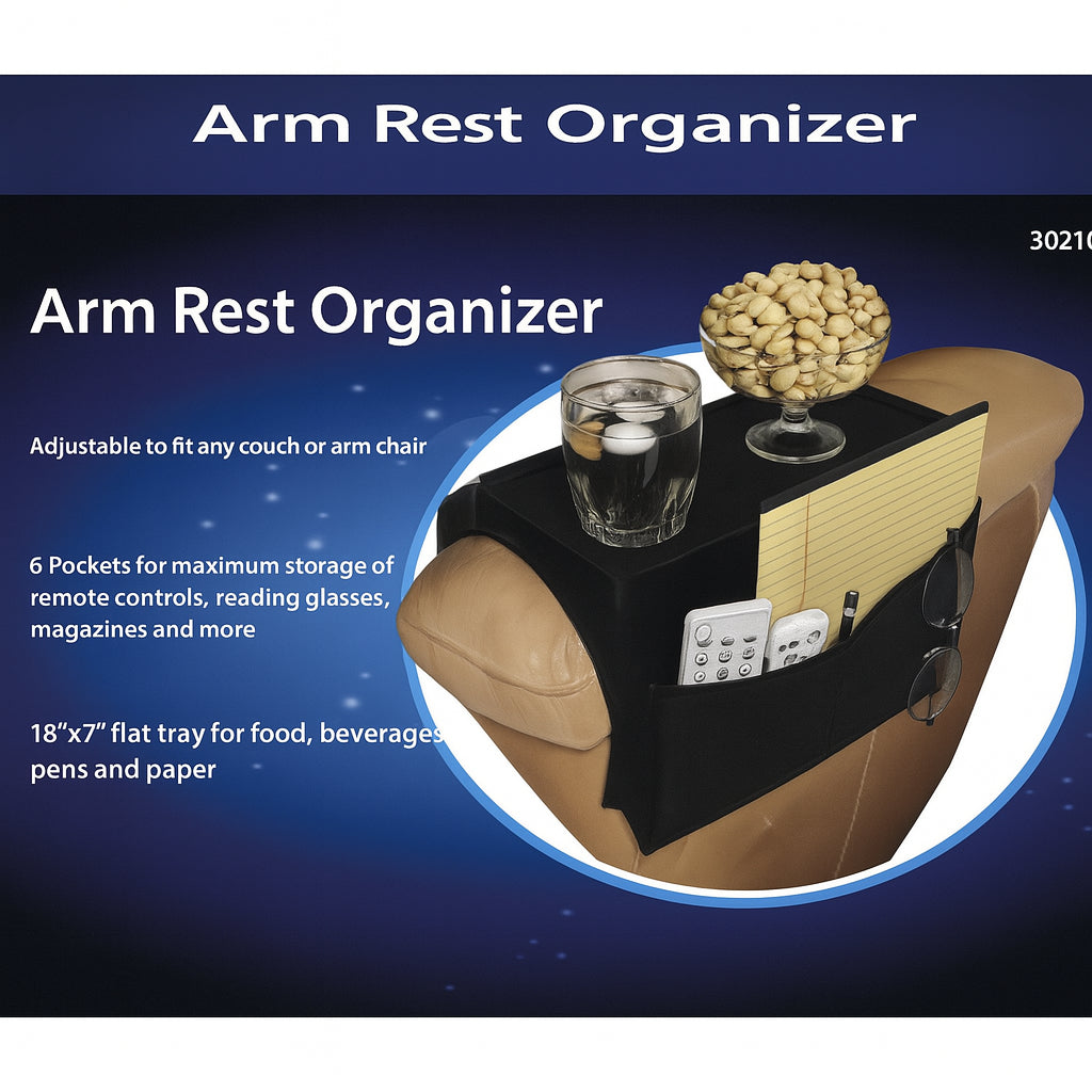 ARMCHAIR Remote Control Holder Sofa Arm Rest Organizer Caddy Table