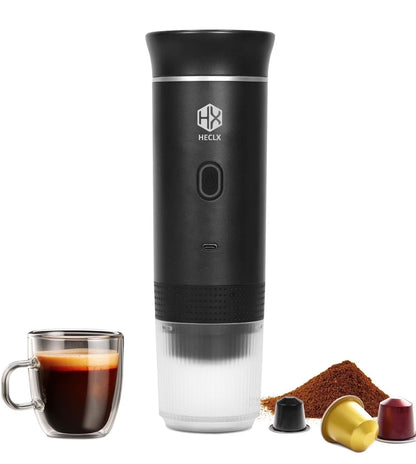 Black Portable Espresso Machine & Coffee-Maker Combo