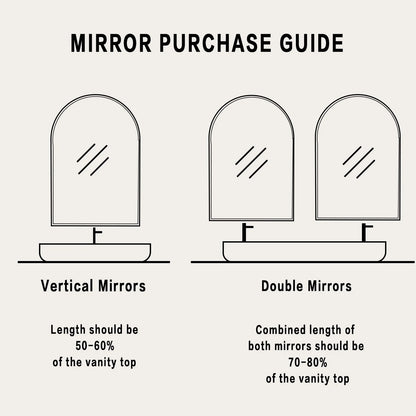 24"X 36" Bathroom Mirror Wall Vanity Arched Mirror, Gold